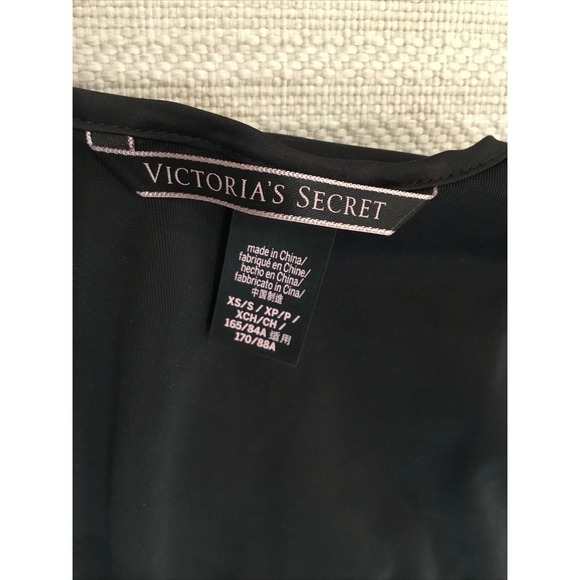 Victoria secrets Black label black crushed velvet Mini slip dress extra small - Picture 7 of 8